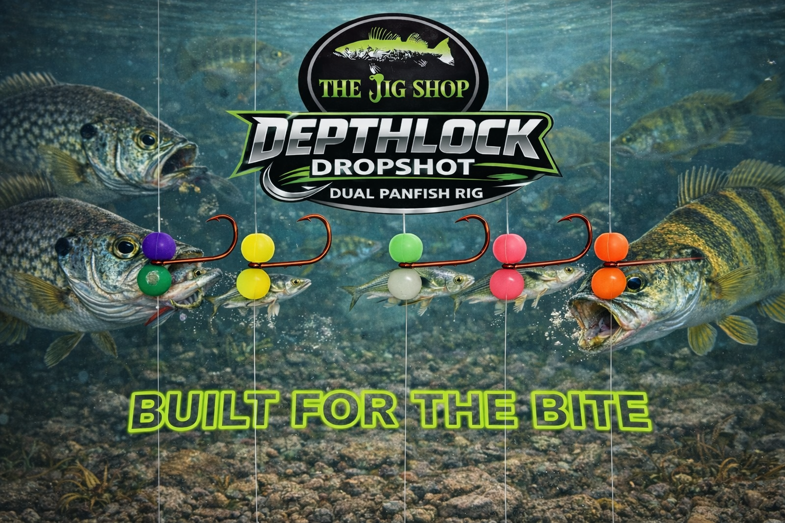 Panfish Rigging DepthLock DropShot Dual Panfish Rig MUSTAD (Fully adjustable depth ...